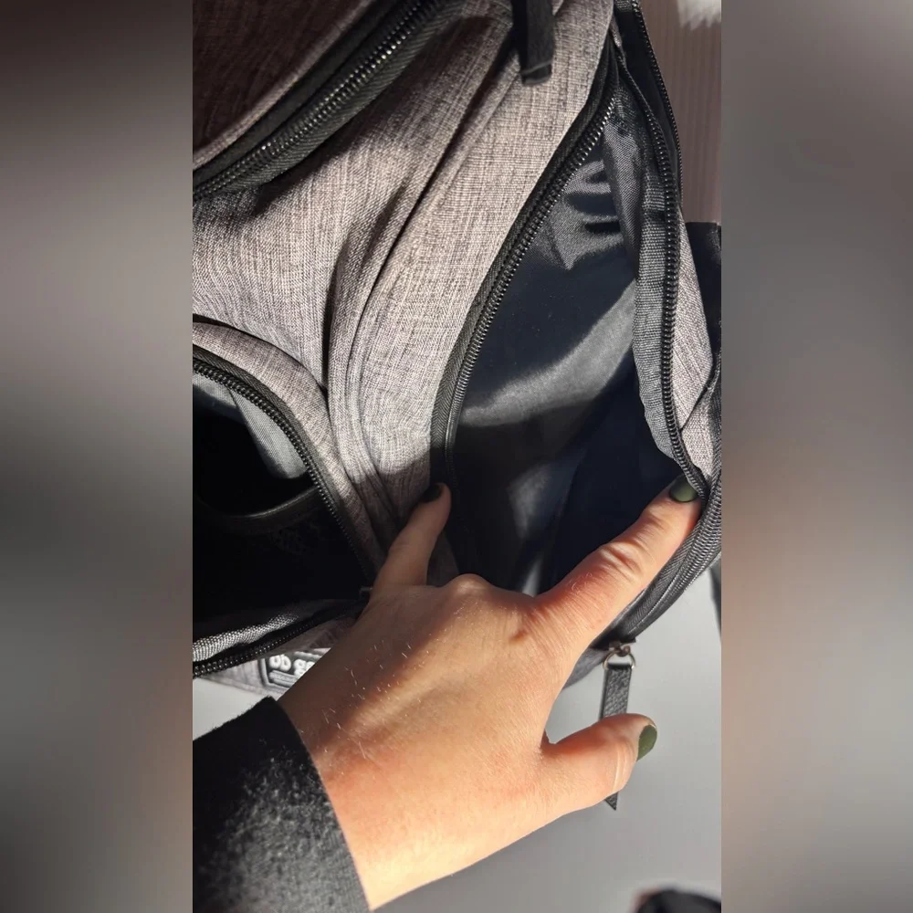 Baby boom gray diaper backpack